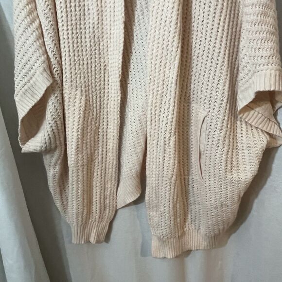 Melissa McCarthy 2X Cardigan Sweater Pink Long Pockets Batwing 3/4 Sleeve - Picture 2 of 11